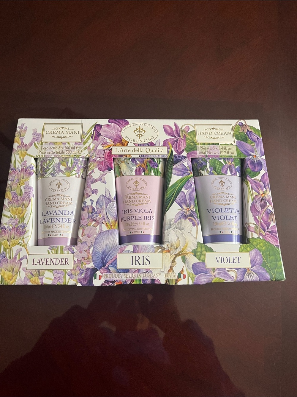 L’Arte Della Qualita Hand Cream Trio - Lavender, Iris, Violet - Gift Set